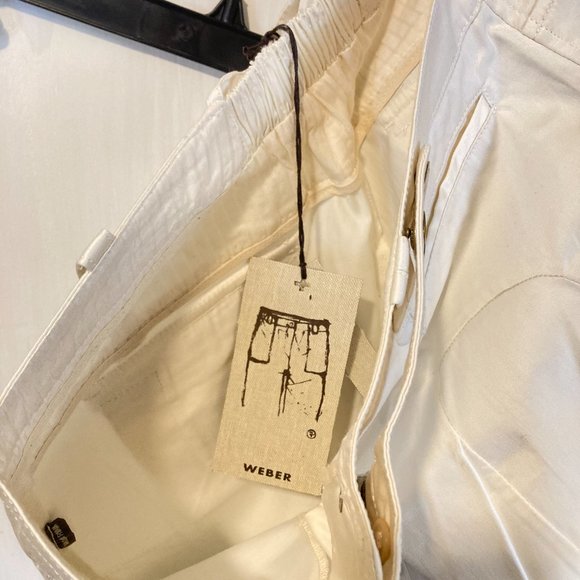 Coast Weber Ahaus women's size 44 IT off-white elastic waist satin pants 32x28 - Picture 8 of 10